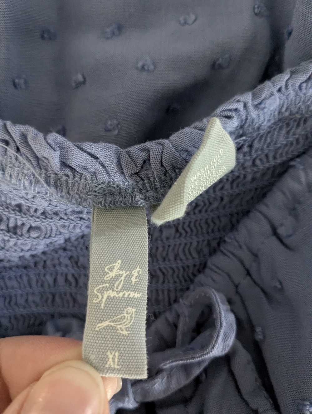 Swiss Dot Peasant Mini Dress - Picture 3 of 3